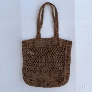 Old Navy Woven Raffia-Style Brown Tote Bag